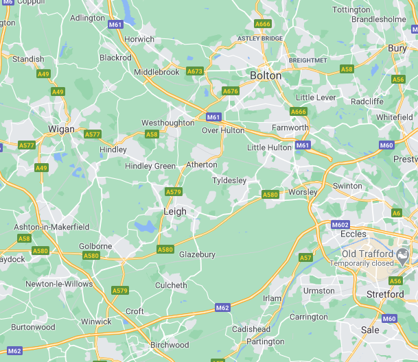 Map showing the local Atherton area